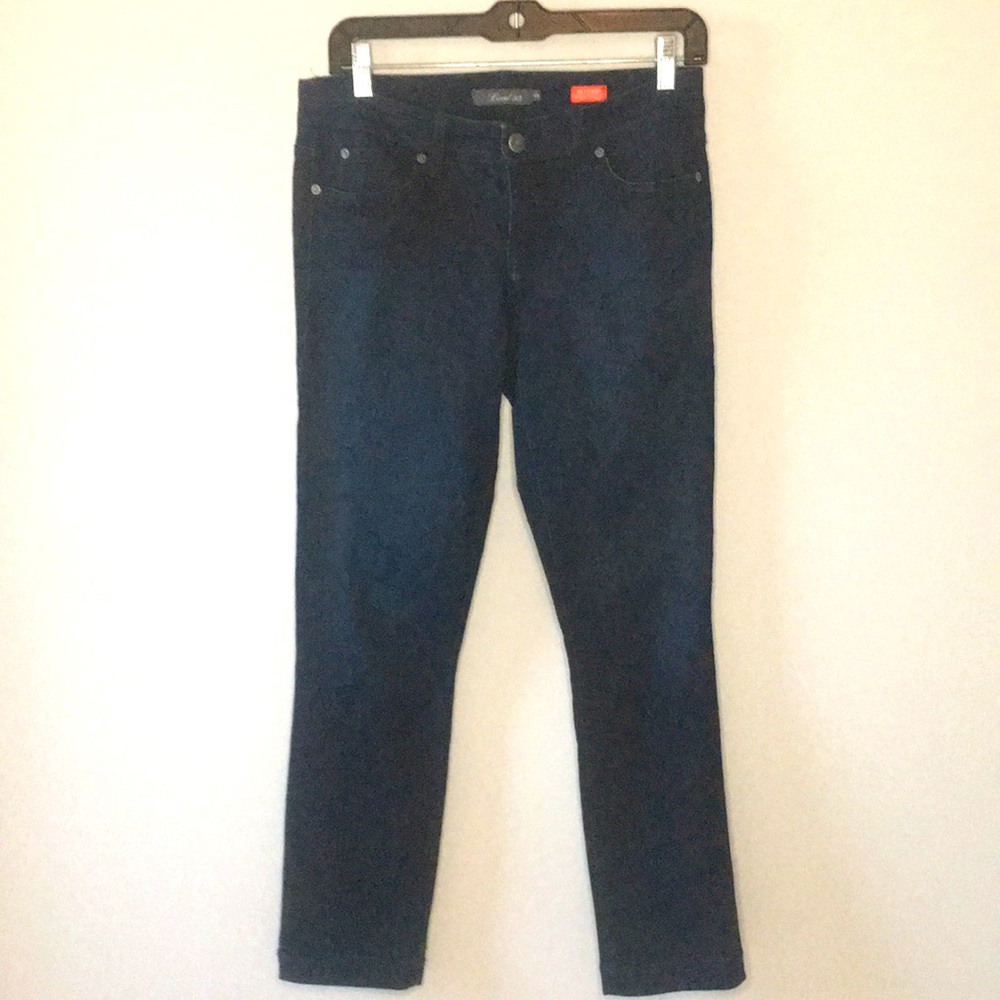 Anthro Level 99 Lily Crop Skinny Straight Dark Jean Size 28